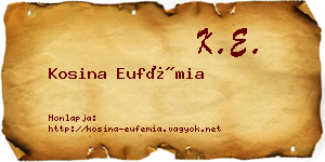 Kosina Eufémia névjegykártya